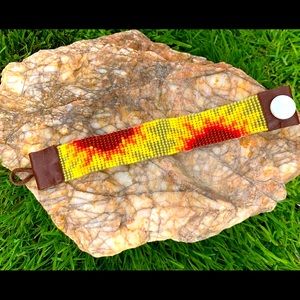 Handmade Sunflower Beaded Bracelet